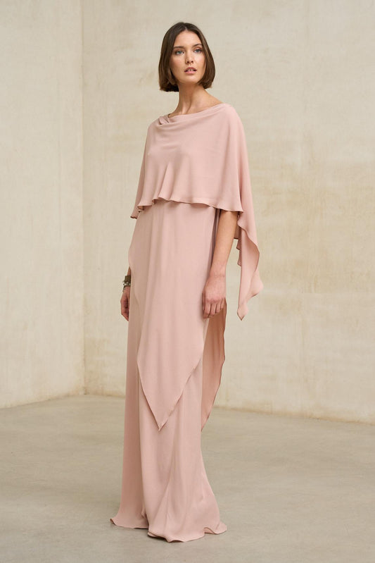 Vestido Kaedryn rosa empolvado